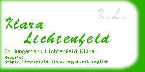 klara lichtenfeld business card